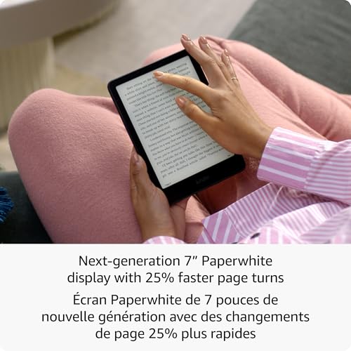 Amazon Kindle Paperwhite Signature Edition 32GB (newest model) – Our fastest Kindle with auto-adjusting front light, wireless charging, and weeks of battery life – Metallic Black
