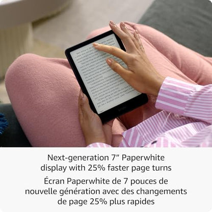 Amazon Kindle Paperwhite Signature Edition 32GB (newest model) – Our fastest Kindle with auto-adjusting front light, wireless charging, and weeks of battery life – Metallic Black