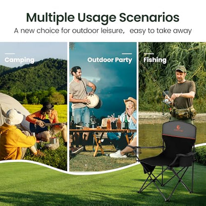 HIGH POINT SPORTS 2 Pack Portable Camping Chair for Adults Support 250 lbs