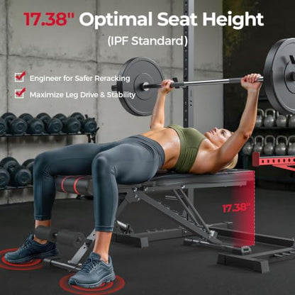 FLYBIRD Adjustable Weight Bench, Full Body Workout Bench for Home Gym