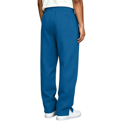 Sweatpants Men Sweatpants for Men Straight Leg Joggers Side Slits Loose Fit Sweat Pants Drawstring Waist Athletic Lounge Bottoms Mens Lounge Pants with Pockets Blue,XL