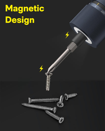 HOTO Electric Screwdriver Set, 3.6V Cordless Screwdriver Set USB-C, 3 Torque Settings, 1500mAh Battery, LED Light & 12 S2 Metal Bits for Furniture/Electrical Repairs