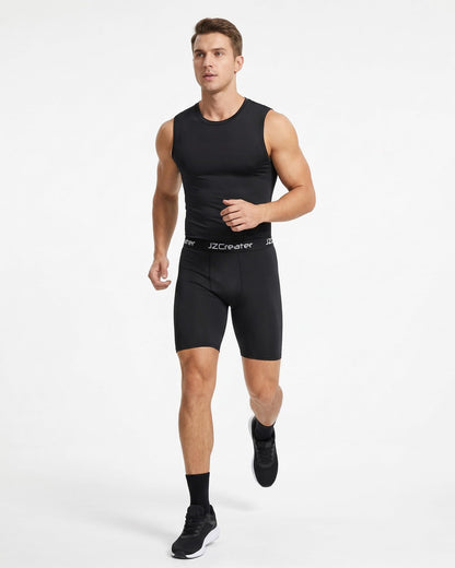 5 Pack Mens Compression Shorts with Pocket, Spandex Running Short Baselayer