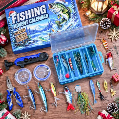 MOVINPE Fishing Advent Calendar 2026 Adult，Lures Gift with Tackle Box