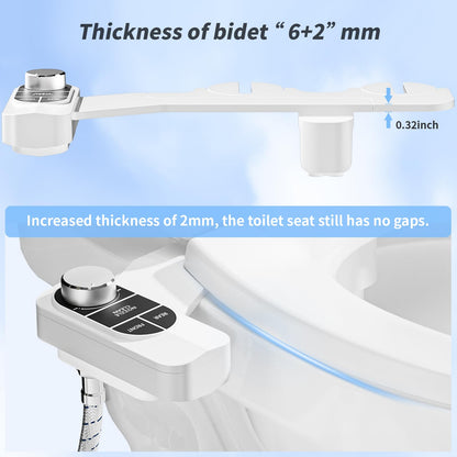 SAMODRA Non-Electric Bidet Attachment for Toilet – Self-Cleaning Dual Nozzle (Frontal & Rear Wash), Adjustable Water Pressure, Fits Most Toilets, Easy Installation (Classic Black/Silver)