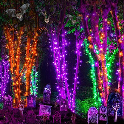 Joomer Orange Purple Halloween Lights, 100FT 300LED Plugin Connectable