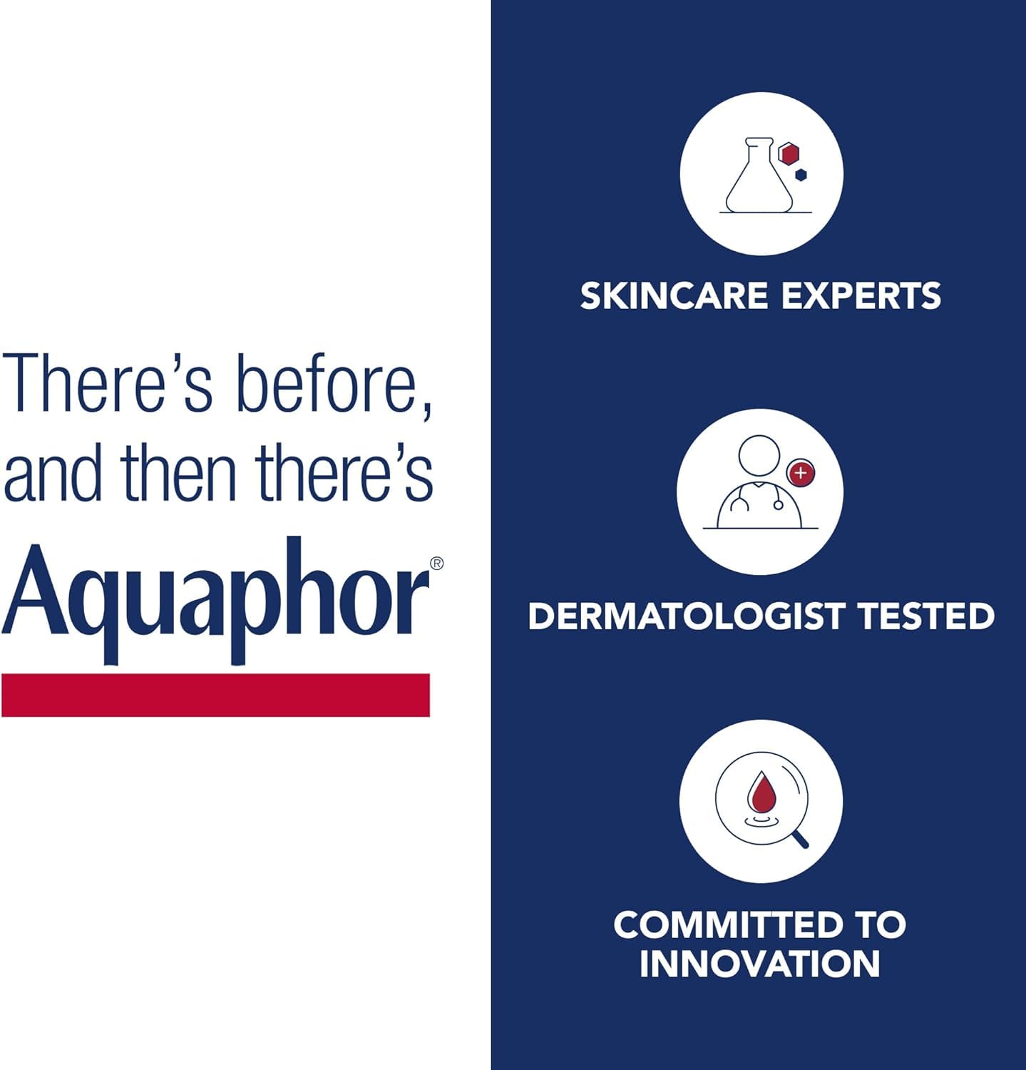 Aquaphor Healing Ointment, Multipurpose Ointment for Dry, Cracked Skin, Chafing, Cuticle Care, Fragrance Free, Non Greasy and Non Comedogenic Body Moisturizer, Dermatological Skin Care, 50g Tube