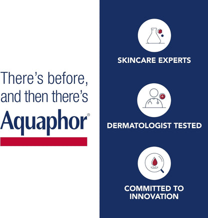 Aquaphor Healing Ointment, Multipurpose Ointment for Dry, Cracked Skin, Chafing, Cuticle Care, Fragrance Free, Non Greasy and Non Comedogenic Body Moisturizer, Dermatological Skin Care, 50g Tube
