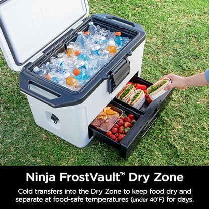 Ninja FrostVault 50qt/47.3L Hard Cooler, Dry Storage Drawer, Cloud White