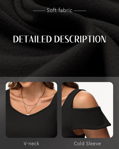 RIROW Summer Cold Shoulder Tops Womens Tank Tops Off the Shoulder Shirts L
