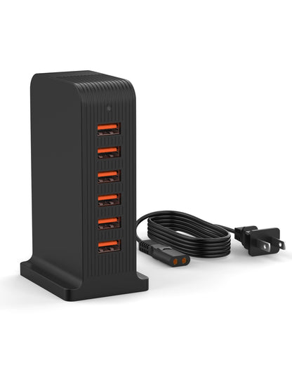 VHBW USB Charging Station, 6-Port 50W Power Centre with 1.8m Cord