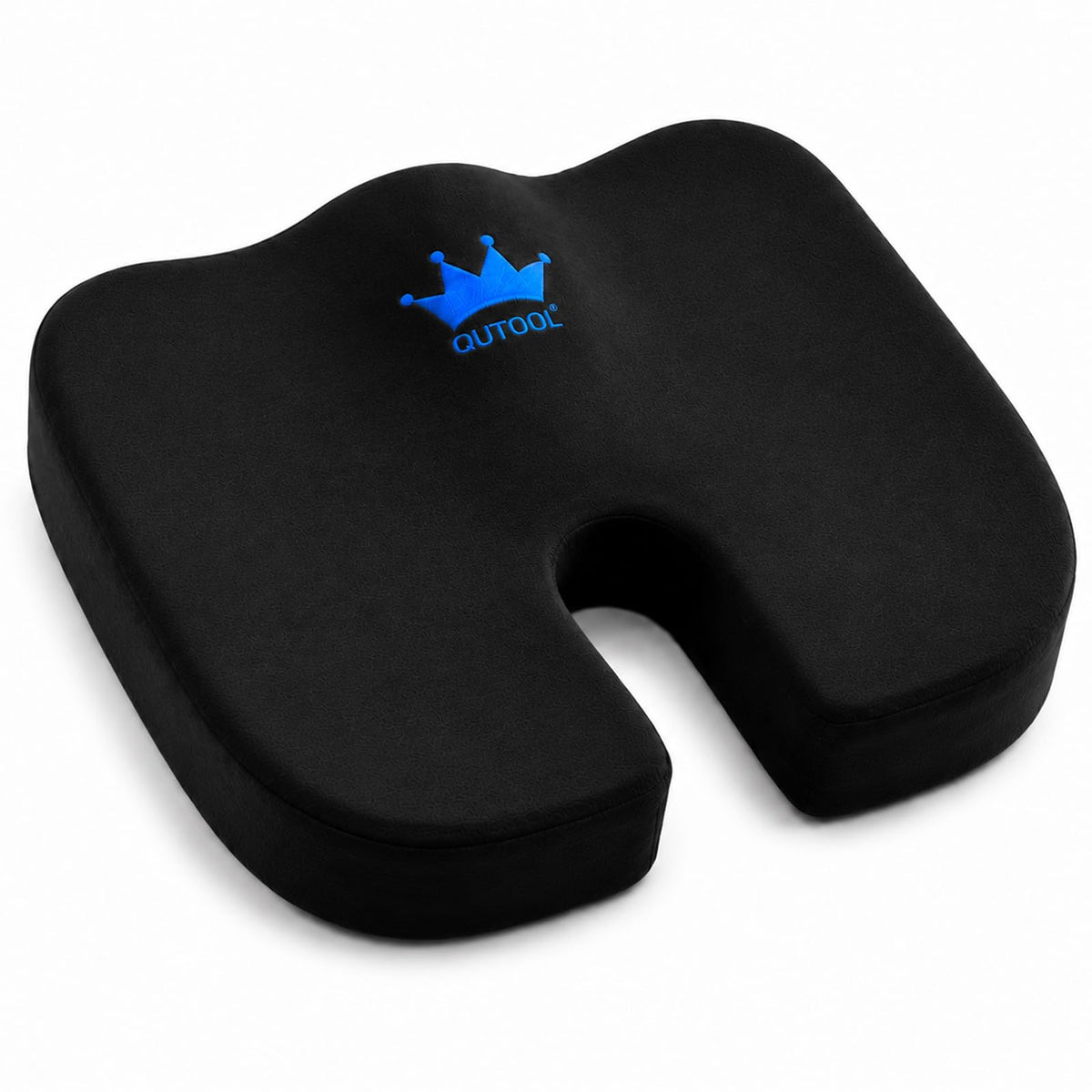 QUTOOL Seat Cushion for Office Chair, High-Density Memory Foam Chair Cushion for Long Hours of Sitting, U-Shaped Seat Pad with Non-Slip Bottom, Removable Cover for Home, Desk & Gaming Chair