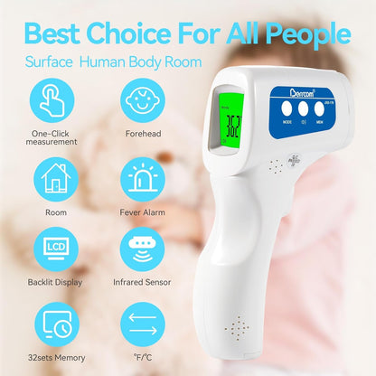 Berrcom 3-in-1 Infrared Forehead Thermometer Non-Contact Temperature Gun