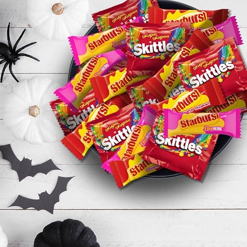 SKITTLES and STARBURST Fruity Halloween Fun Size Candies, 70 count
