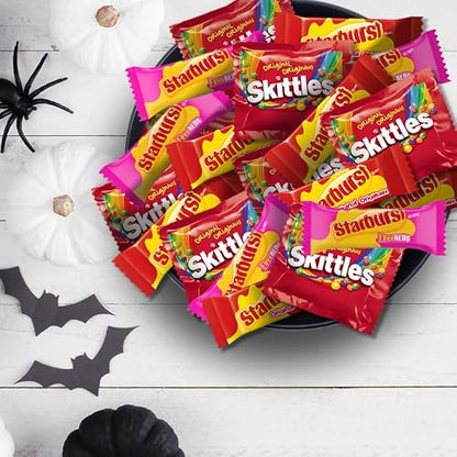 SKITTLES and STARBURST Fruity Halloween Fun Size Candies, 70 count