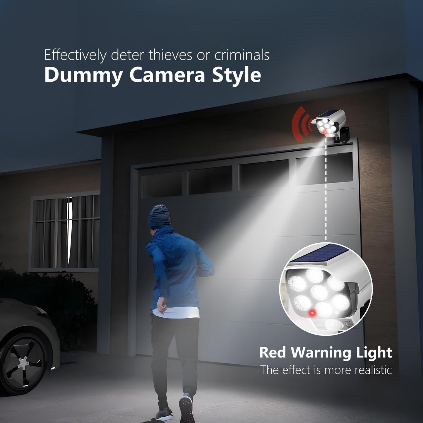 Yazmlin Solar Lights Outdoor,3600mAh Motion Sensor Solar Light with Remote Control,2000LM Bright Light,3 Lighting Modes,120°Lighting Angle,IP65 Waterproof for Outside Garage Yard