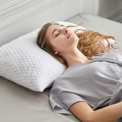 NTCOCO Shredded Memory Foam Bed Pillows for Sleeping King Size Set of 2, with Washable Removable Hypoallergenic Sleep Pillow for Back and Side Sleeper