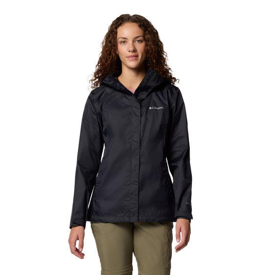 Columbia Womens Arcadia II Waterproof Rain Jacket, Black, 1X