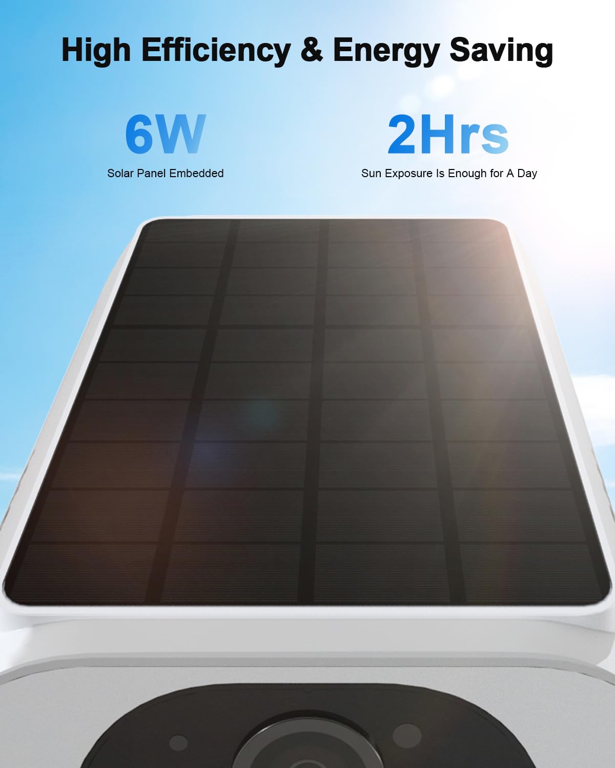 ANRAN Solar Security Camera Wireless Outdoor - 2K HD for Home/Farm/Warehouse, IP67 Waterproof with Color Night Vision, PIR Human Detection, 2-Way Talk, Works with Alexa, Embedded Solar Panel