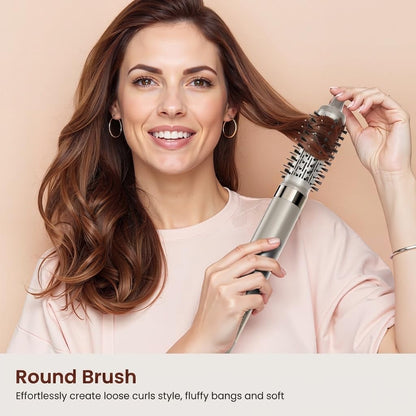 MESCOMB Hot Air Styler & Hair Dryer Brush, High Speed Air Styler for Drying, Volumizing, Curly, Wavy, Straighten, Negative Ionic Multi Styler Without Heat Damage,Platinum Champagne