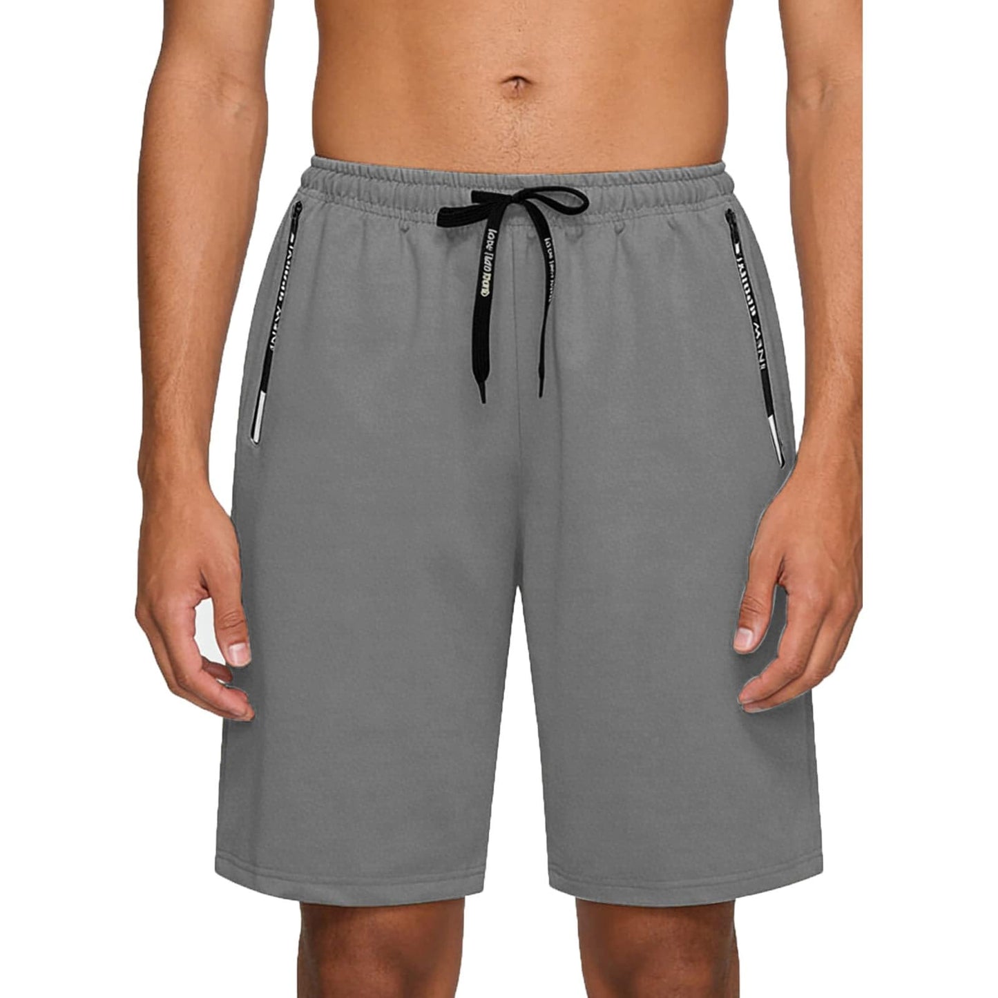Gym Shorts for Men Quick Dry Drawstring Elastic Wasited Lightweight Workout Running Athletic Short Pants with Pockets Men's Swim Shorts Gray 3X-Large