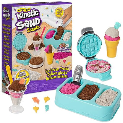 Kinetic Sand Scents Ice Cream Treats, Moldable Sand Sensory Toys, Ages 3+