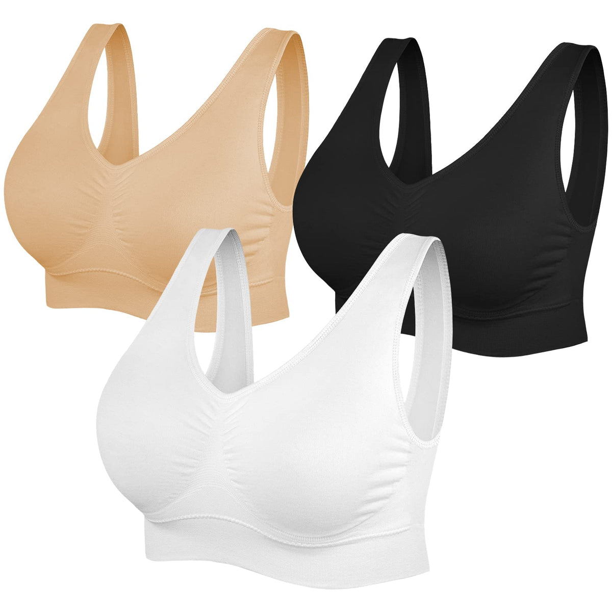 SIMIYA Sports Bras for Women Seamless Wireless for Yoga Extra Comfort