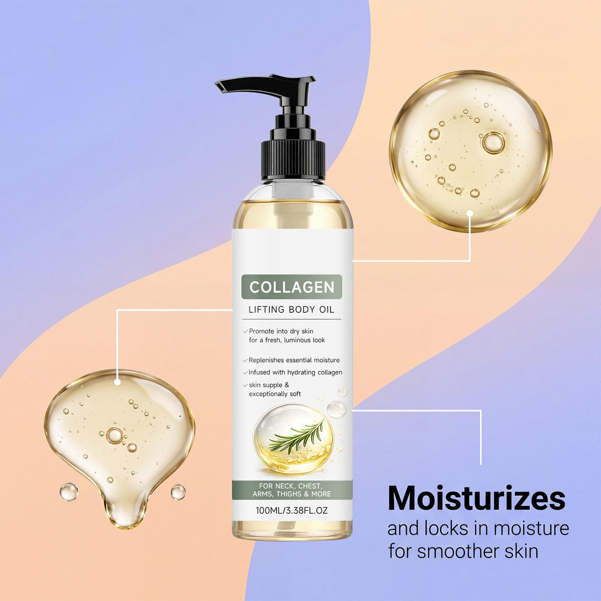 Collagen Lifting Body Oil for Crepey Skin, 100 mL