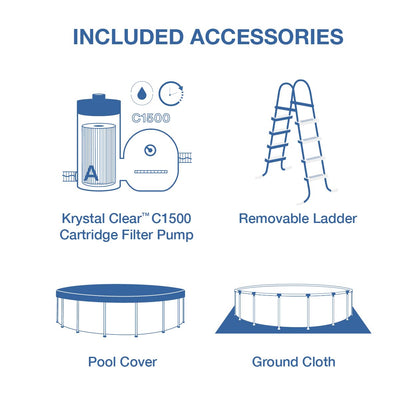 INTEX 26745EP 16Ft X 48In Chevron Prism Frame Premium Above Ground Swimming Pool Set