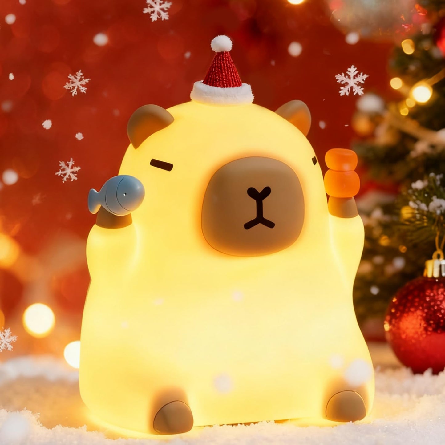 Capybara Night Light Lamp for Kids, Cute Silicone Touch Night Lamp Dimmable LED Nightlight with Timer, Rechargeable Bedside Toddler Light for Bedroom Nursery Decor, Gifts for Baby Boys Girls