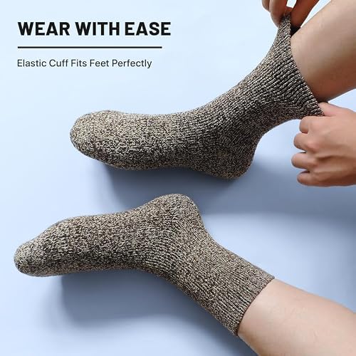 SIMIYA 5 Pairs Merino Wool Socks Extra Thick for Winter Cold Weather