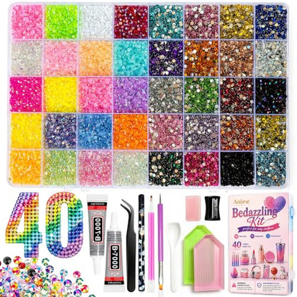 Bedazzling kit 38000Pcs Resin Jelly 40 Non-Repeating Colors 3mm Gems