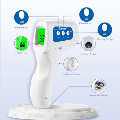 Berrcom 3-in-1 Infrared Forehead Thermometer Non-Contact Temperature Gun