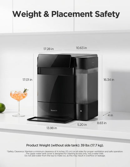 GoveeLife Smart Nugget Ice Maker Pro, 60lbs Daily, 6-Minute Ice, 40dB