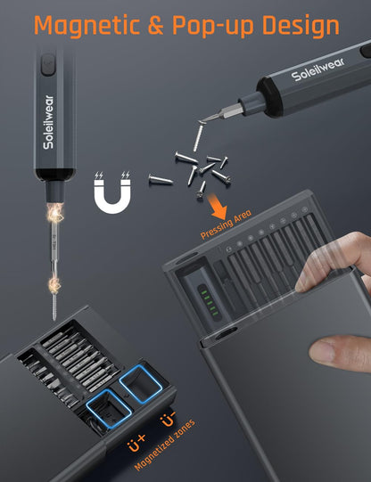 70-in-1 Mini Electric Screwdriver Set, Rechargeable Precision Screwdriver with 5 Torque Settings for Men, Power Repair Tool Kit for Phone, Laptop, PS5, Glasses, Electronics