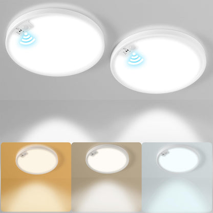 2 Pack LED Flush Mount Ceiling Light, Eleganted 20W 2200LM Ceiling Light Fixtures, 3000K-6500K Adjustable Motion Sensor Ceiling Light for Bedroom Kitchen Dining Room - 3 Color Temperatures