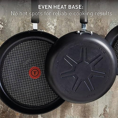 T-fal Ultimate Hard Anodized Nonstick Fry Pan Set, 2-Pack, 10,12 in, Onyx