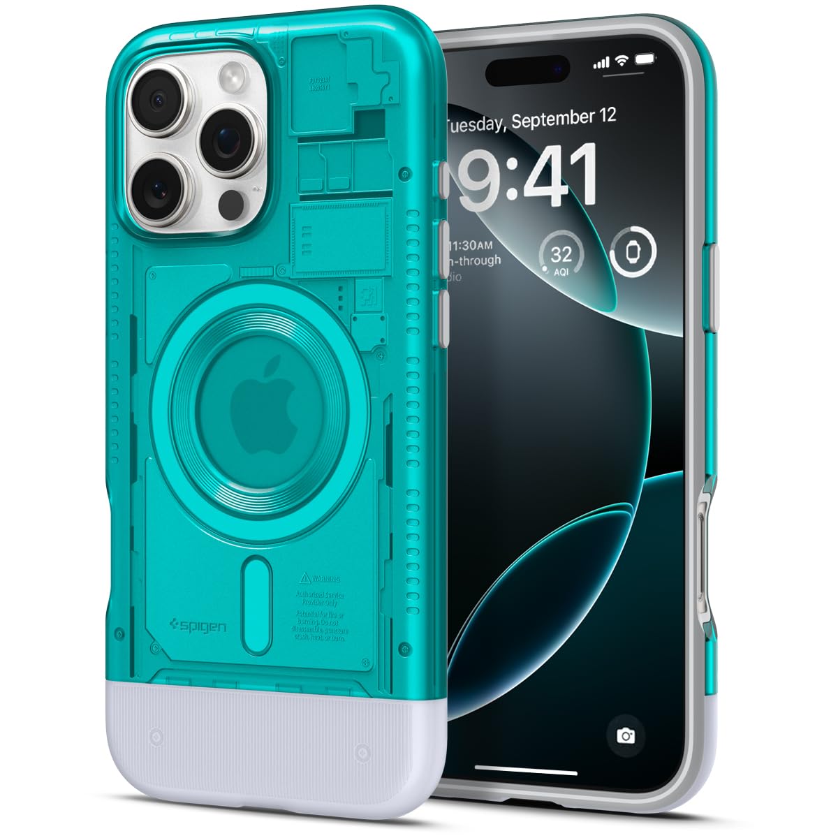Spigen Case for iPhone 16 Pro Case, Classic C1 [MagFit] Compatible with MagSafe - Bondi Blue