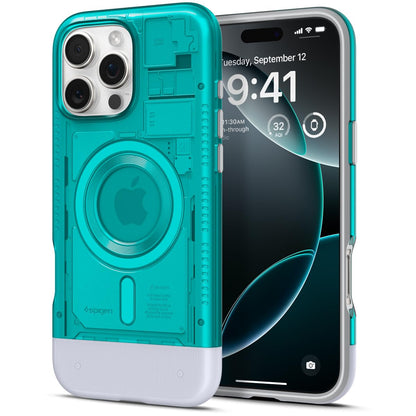 Spigen Case for iPhone 16 Pro Case, Classic C1 [MagFit] Compatible with MagSafe - Bondi Blue