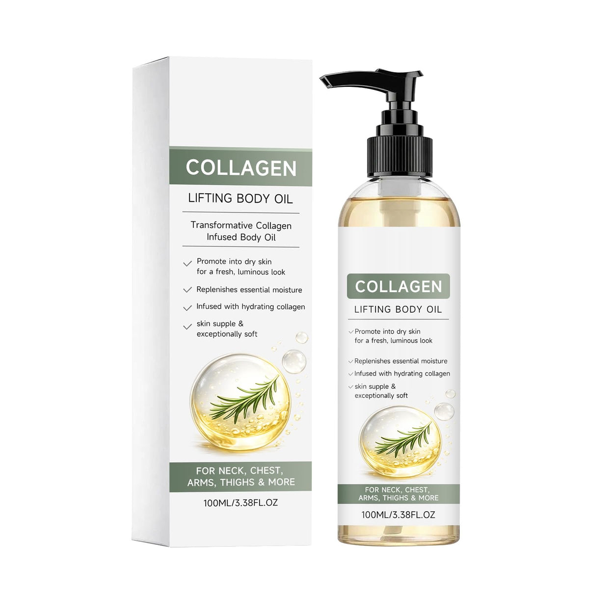 Collagen Lifting Body Oil for Crepey Skin, 100 mL