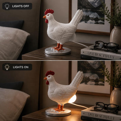 Chicken Shaped Lamp White Hen Night Light Animal Decor Farmhouse Home Gift