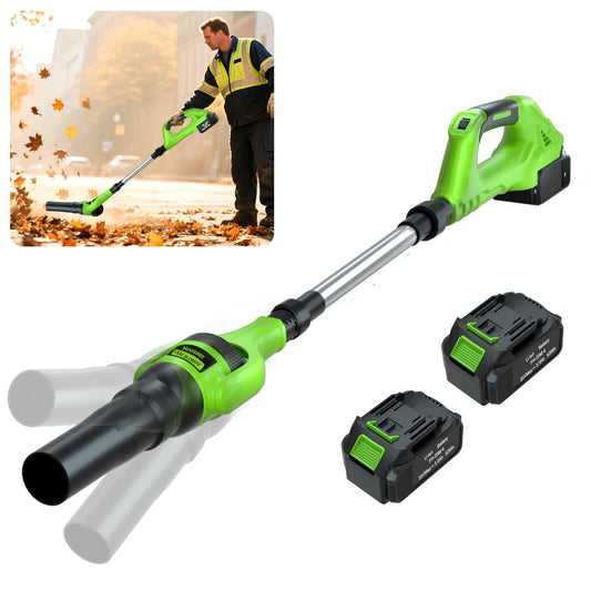 Leaf Blower Cordless, 21V Electric Leaf Blower Cordless with 2 Batteries
