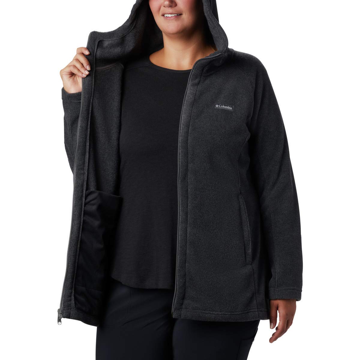 Columbia Women's Benton Springs II Long Hoodie, Charcoal Heather, X-Large