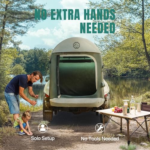 Niphean Truck Bed Tent Inflatable Camping Tent 5.5ft-8ft for 2+1 People