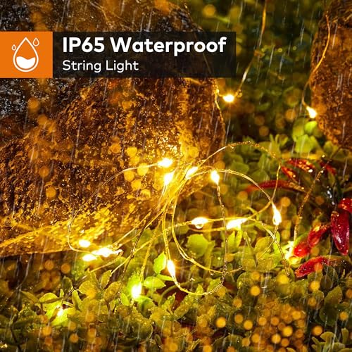 3 Pack Solar String Lights Outdoor, Total 300LED 100FT Solar Fairy Lights Waterproof, 8 Modes Dimmable Solar Powered Lights, Auto On/Off for Patio Garden Yard Tree Wedding Party Xmas Decor(Warm White)