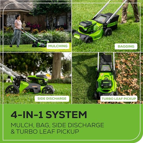 Greenworks 60V 21" Cordless Lawn Mower – 5.0Ah Battery & Rapid Chargerr(75+ Tool Compatibility, 60Min Runtime)