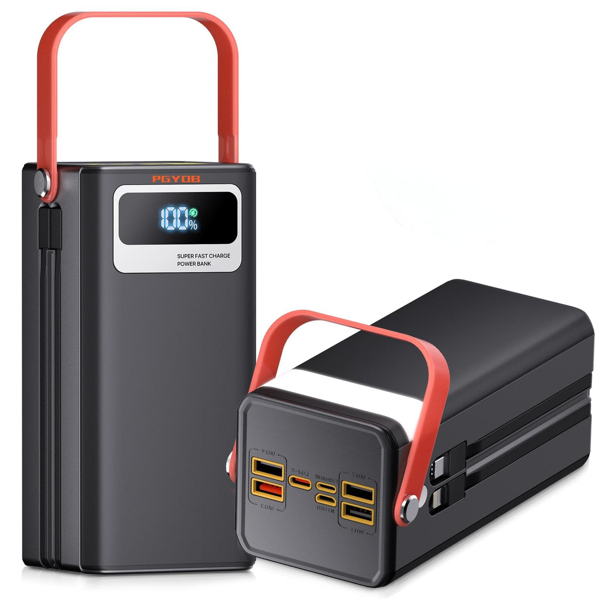 PGYOB Portable Power Station, 99.9Wh Outdoor Generator with Built in Cable, Portable Power Bank Backup Battery for Phone Charge, Travel, Home use, Camping, RV Trip