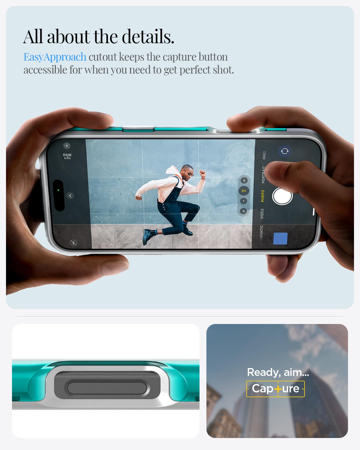 Spigen Case for iPhone 16 Pro Case, Classic C1 [MagFit] Compatible with MagSafe - Bondi Blue