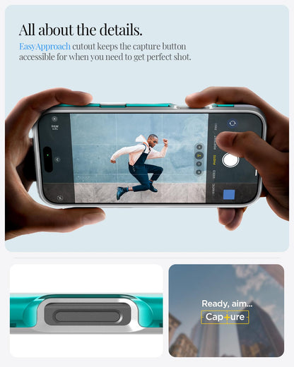 Spigen Case for iPhone 16 Pro Case, Classic C1 [MagFit] Compatible with MagSafe - Bondi Blue