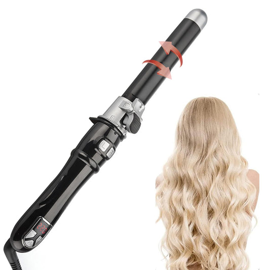 TANSHINE Automatic Rotating Curling Iron,Auto Hair Curling Wand Spining Hair Curler,Hair Styling Self Hair Waver with Adjustable Heat Setting,60 Mins Auto Off,32mm Barrel,1.25 Inch,Black